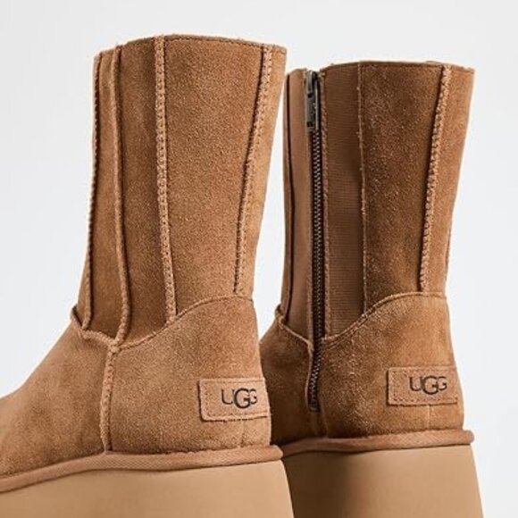 UGG Classic Twin Seam New Heights Platform Boots – Chestnut Suede (Size 7) NWT/N - Picture 3 of 15